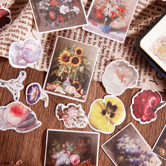 Picture of Creative Flowers Japanese Paper DIY Scrapbook Stickers