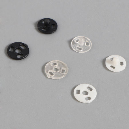 Plastic Hidden Button Multicolor Round 4mm Dia., 30 Sets