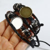 Bild von Rindleder Cabochon Fassung Geflochtene Armbänder Zubehör Rund Bunt Verstellbar (für 20mm) 18.5cm lang, 2 Strange