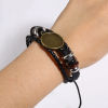 Bild von Rindleder Cabochon Fassung Geflochtene Armbänder Zubehör Rund Bunt Verstellbar (für 20mm) 18.5cm lang, 2 Strange