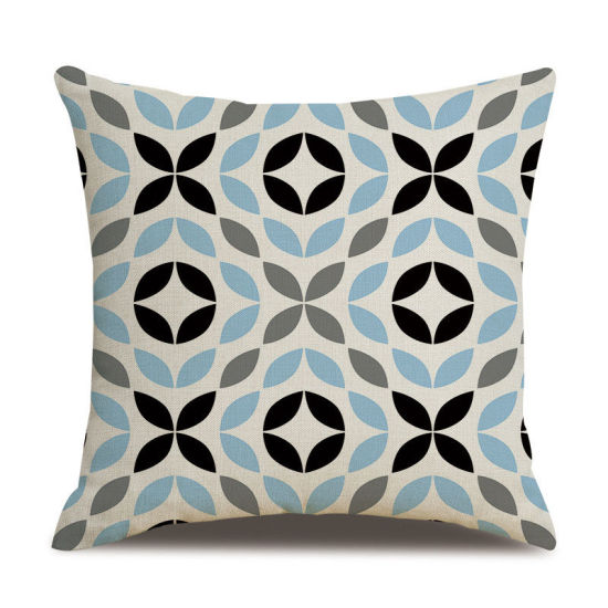 Picture of Geometric Mediterranean Style Flax Square Pillowcase Home Textile