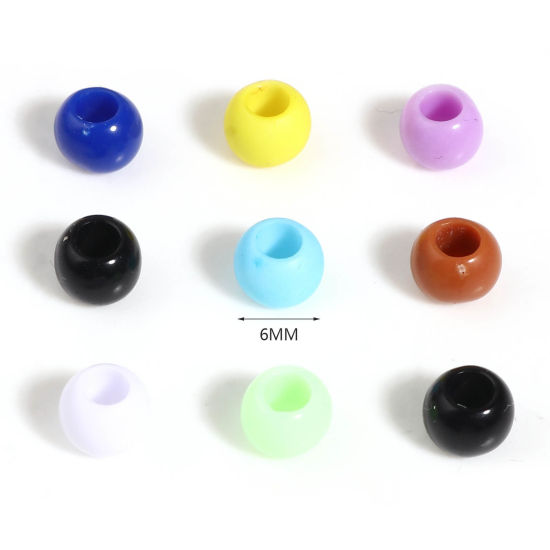 Bild von Acryl Perlen Rund Bunt ca. 6mm D., Loch:ca. 2.9mm, 1000 Stück