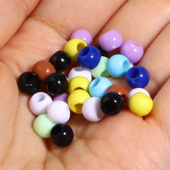 Bild von Acryl Perlen Rund Bunt ca. 6mm D., Loch:ca. 2.9mm, 1000 Stück