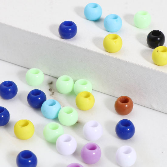 Bild von Acryl Perlen Rund Bunt ca. 6mm D., Loch:ca. 2.9mm, 1000 Stück