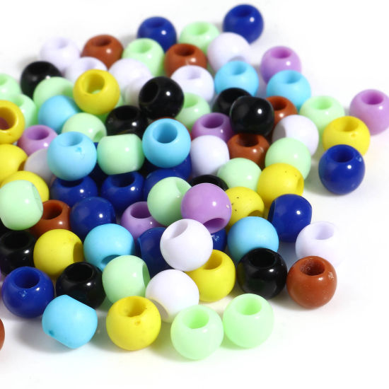 Bild von Acryl Perlen Rund Bunt ca. 6mm D., Loch:ca. 2.9mm, 1000 Stück