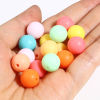 Picture of Acrylic Beads Round Multicolor Frosted About 12mm Dia., Hole: Approx 2mm, 100 PCs