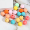 Picture of Acrylic Beads Round Multicolor Frosted About 12mm Dia., Hole: Approx 2mm, 100 PCs