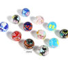 Picture of Lampwork Glass Beads Round Multicolor Flower About 20mm Dia, Hole: Approx 2.1mm, 1 Piece