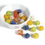 Image de Perles en Verre Rond Multicolore Fleurs 13mm Dia, Trou: 2.1mm, 1 Pièce