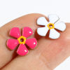 Picture of Brass Enamelled Sequins Spacer Beads Flower Gold Plated Multicolor Enamel About 13mm x 12mm, Hole: Approx 1.5mm, 5 PCs