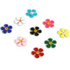 Picture of Brass Enamelled Sequins Spacer Beads Flower Gold Plated Multicolor Enamel About 13mm x 12mm, Hole: Approx 1.5mm, 5 PCs