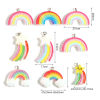 Picture of Resin Weather Collection Charms Rainbow Silver Tone Multicolor Glitter 10 PCs