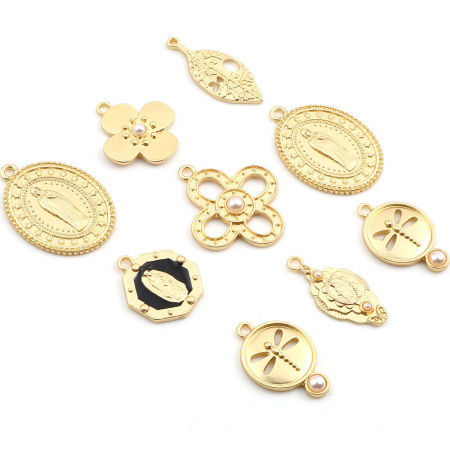 Zamak Colgantes Charms Oro Mate 5 Unidades