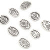 Imagen de Zamak Colección Meteorológica Colgantes Charms Óvalo Plata Antigua Arco Iris 10 Unidades