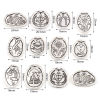 Imagen de Zamak Colección Meteorológica Colgantes Charms Óvalo Plata Antigua Arco Iris 10 Unidades