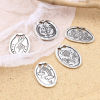 Imagen de Zamak Colección Meteorológica Colgantes Charms Óvalo Plata Antigua Arco Iris 10 Unidades
