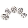 Imagen de Zamak Colección Meteorológica Colgantes Charms Óvalo Plata Antigua Arco Iris 10 Unidades