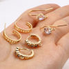 Picture of Brass Ear Wire Hooks Earring 18K Real Gold Plated W/ Loop Post/ Wire Size: (21 gauge), 2 PCs