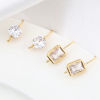 Picture of Brass Ear Wire Hooks Earring 18K Real Gold Plated W/ Loop Post/ Wire Size: (21 gauge), 2 PCs