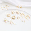 Picture of Brass Ear Wire Hooks Earring 18K Real Gold Plated W/ Loop Post/ Wire Size: (21 gauge), 2 PCs