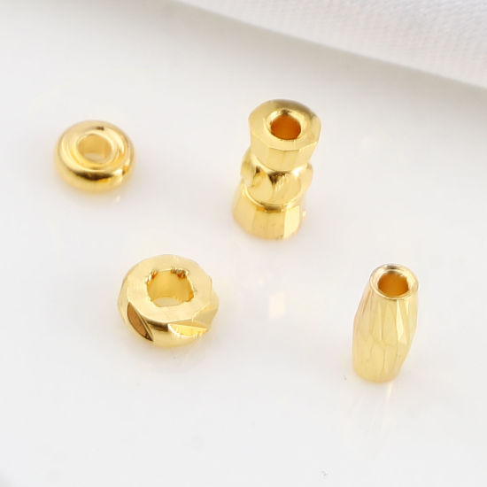 Image de Perles d'entretoise en Laiton Plaqué Or Véritable 18K 10 Pcs