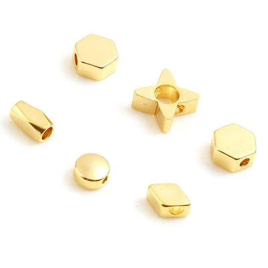 Picture of Brass Beads 18K Real Gold Plated 10 PCs