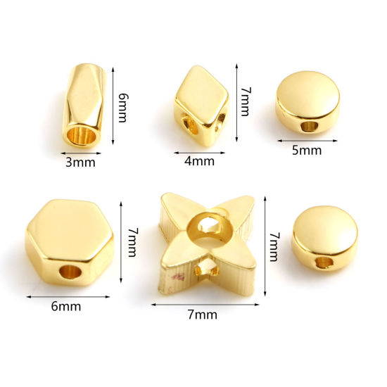 Picture of Brass Beads 18K Real Gold Plated 10 PCs