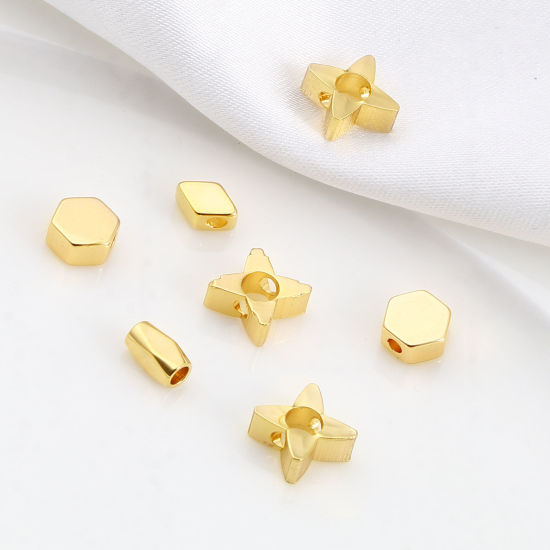 Picture of Brass Beads 18K Real Gold Plated 10 PCs