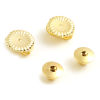 Picture of Brass Ear Nuts Post Stopper Earring Findings 18K Real Gold Plated 10 PCs