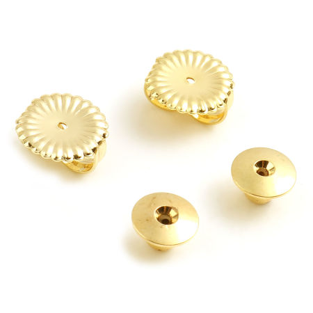 Messing Ohrring Ohrstecker 18K Echtgold plattiert 10 Stück