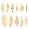 Picture of Brass Charms Feather 18K Real Gold Plated 2 PCs