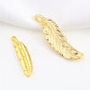 Picture of Brass Charms Feather 18K Real Gold Plated 2 PCs