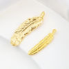 Picture of Brass Charms Feather 18K Real Gold Plated 2 PCs