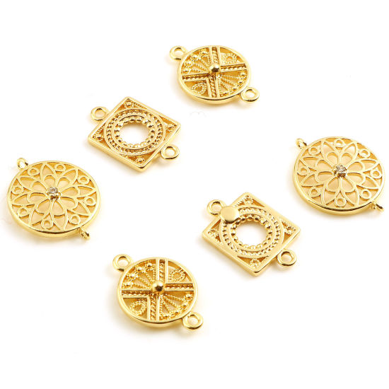 Picture of Brass Connectors 18K Real Gold Plated 2 PCs                                                                                                                                                                                                                   