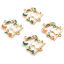 Picture of Zinc Based Alloy Connectors Arched Gold Plated Multicolor Cat Imitation Pearl 27mm x 23mm, 10 PCs