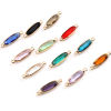 Picture of Brass & Glass Connectors Oval Gold Plated Multicolor 22mm x 6mm, 5 PCs