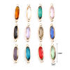 Picture of Brass & Glass Connectors Oval Gold Plated Multicolor 22mm x 6mm, 5 PCs