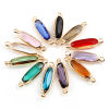 Picture of Brass & Glass Connectors Oval Gold Plated Multicolor 22mm x 6mm, 5 PCs
