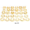 Picture of Stainless Steel Open Adjustable Rings Gold Plated 18.5mm(US size 8.5), 1 Piece