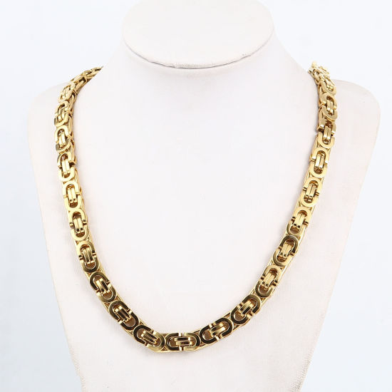 Picture of 201 Stainless Steel Link Chain Necklace Multicolor 55.5cm(21 7/8") - 54.5cm(21 4/8") long, 1 Piece