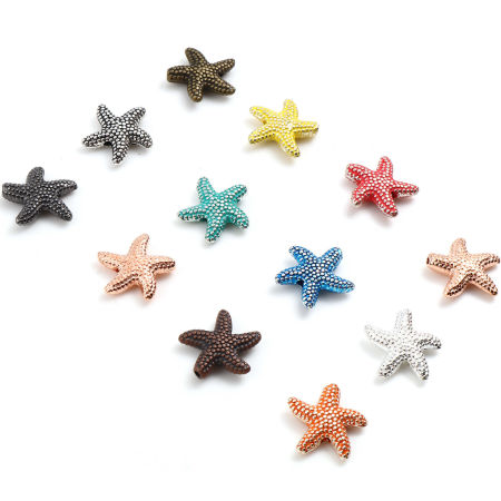 Zinc Based Alloy Ocean Jewelry Spacer Beads Starfish Multicolor About 14mm x 13.5mm, Hole: Approx 1.3mm, 20 PCs