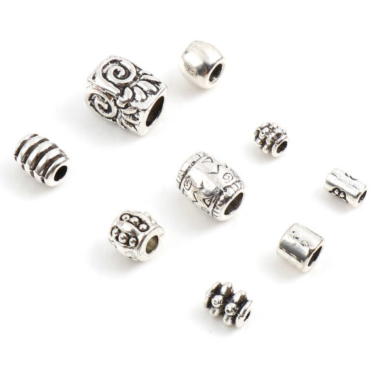 Immagine di Lega di Zinco Perline Argento Antico 200 Pz