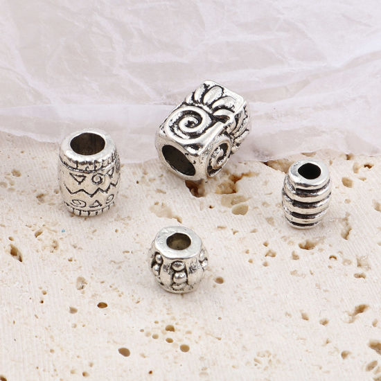 Immagine di Lega di Zinco Perline Argento Antico 200 Pz