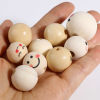 Picture of Natural Wood Spacer Beads Round Beige Smile 20 PCs