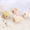 Picture of Natural Wood Spacer Beads Round Beige Smile 20 PCs