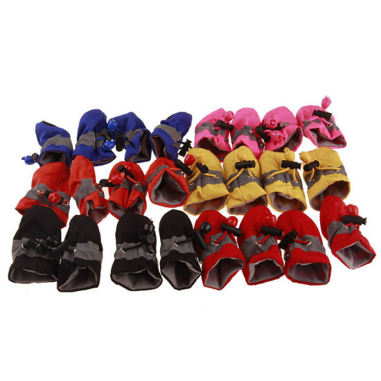 Picture of Winter Warm Fabric Velvet Drawstring Non-slip Soft Dog Socks Shoes Pet Accessories