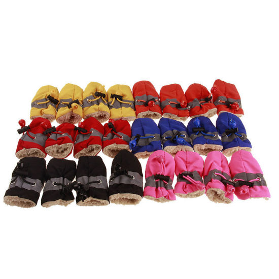 Picture of Winter Warm Fabric Velvet Drawstring Non-slip Soft Dog Socks Shoes Pet Accessories