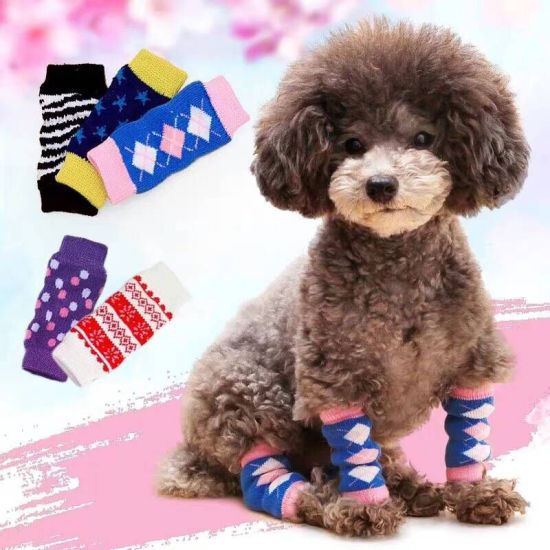 Image de Genouillère de protection anti-sale tricotée en coton à rayures pour accessoires d'animaux de compagnie pour chien et chat