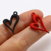 Image de Breloques La Saint Valentin en Alliage de Fer Cœur Multicolore env. Laqué 24mm x 15mm, 10 Pcs