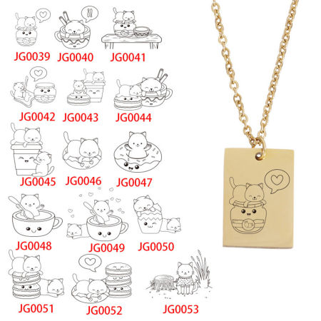 Picture of Stainless Steel Necklace Multicolor Rectangle Animal 45cm(17 6/8") long, 1 Piece